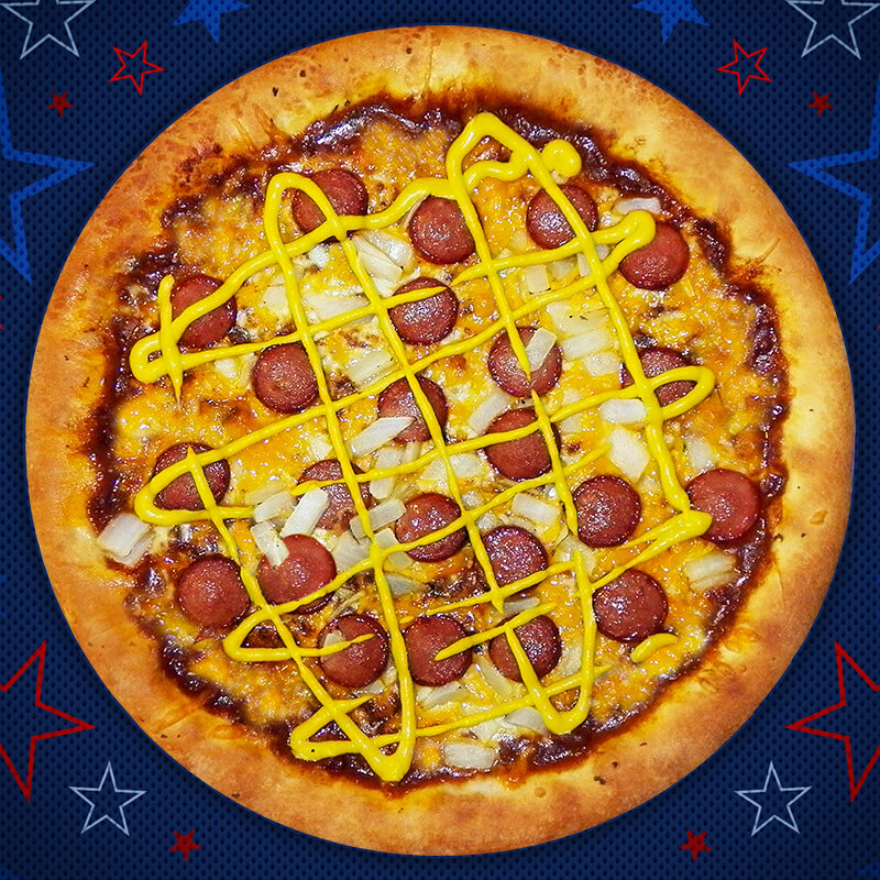 Chili-Cheese Dog pizza